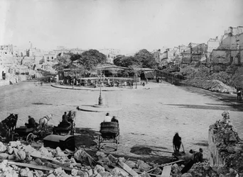 Mansheyya-Platz nach der Bombardierung von Alexandria, 1882